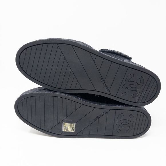 Chanel Glitter High Top Sneakers Black Size 39C EU - Picture 8 of 9